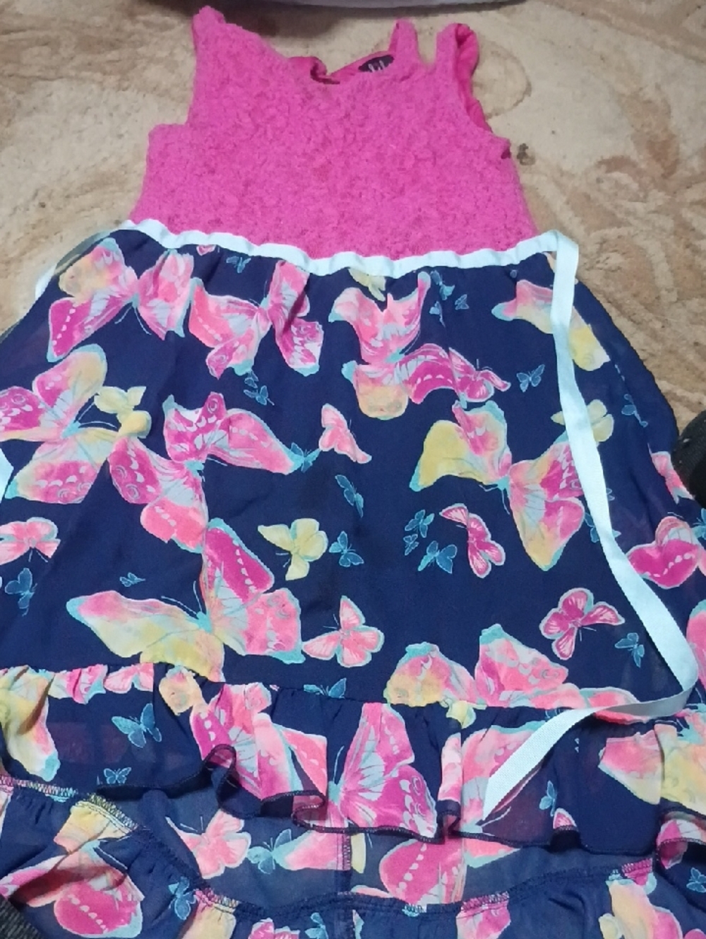 Pink & Navy Butterfly Sundress
